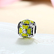 Large Hole Barrel with Clover 925 Sterling Silver Enamel European Stopper Beads STER-BB15859-4