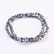 Half Plated Faceted Rondelle Electroplate Glass Beads Strands X-EGLA-D020-6x4mm-20-2