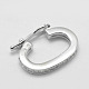 Rhodium Plated 925 Sterling Silver Twister Clasps STER-E056-026P-1