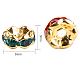 Golden Plated Brass Rhinestone Spacer Beads RB-PH0001-12G-NF-4