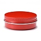 60ml丸型アルミ缶  アルミジャー  化粧品の貯蔵容器  ろうそく  キャンディー  ねじ蓋付き  レッド  7.1x2.5センチ。容量：60ミリリットル CON-WH0027-01B-1
