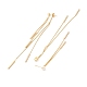 Orecchini pendenti con nappa lunga in ottone con perla acrilica EJEW-F281-14G-2