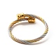 Placage ionique (ip) 304 bracelet de manchette ouvert en corde torsadée en acier inoxydable BJEW-P283-54-2