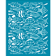 OLYCRAFT 4x5 Inch Fish Theme Clay Stencil Tropical Fish Silk Screen for Polymer Clay Sea Fish Silk Screen Stencils Mesh Transfer Stencils for Polymer Clay Jewelry Making DIY-WH0341-137-1