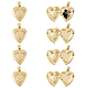 SUPERFINDINGS 8Pcs Real 18K Gold Heart Plated Locket Pendants Photo Frame Charms Brass Heart with Bowknot Pendants Memory Photo Pendant for DIY Memorial Necklace Making KK-FH0004-90-1
