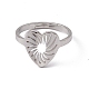 201 регулируемое кольцо из нержавеющей стали с полым сердцем для женщин RJEW-C045-02P-2