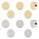 Unicraftale 10 pz 2 colori diametro 7.5mm 304 perline in acciaio inossidabile perline rotonde piatte braccialetti medaglia perline perline di metallo per collane fai da te creazione di gioielli STAS-UN0041-09-1