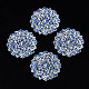 430ステンレススチール製フィリグリー透かしコネクター  スプレー塗装  エッチングされた金属装飾  花柄の花  ホワイト  45x45x0.3mm  ホール：1.4ミリと0.8ミリ。 STAS-T061-24-E04-1