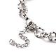Ccb perline di perle e 304 bracciale a maglie in acciaio inossidabile da donna BJEW-C025-01P-4