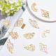 SUNNYCLUE 1 Box 12Pcs 6 Style Tarot Style Real Stainless Steel Charms Moon Phase Charm Mushroom Charms for Jewelry Making Moth Snake Butterfly Wing Charm Earrings Necklace Supplies Adult Craft Golden STAS-SC0003-88-4