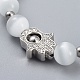 Katzenauge runde Perlen strecken Armbänder BJEW-JB04409-04-2