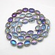 Chapelets de perles ovales de cristal à facettes en verre électrolytique EGLA-F058B-07-2