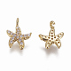 Brass Micro Pave Cubic Zirconia Charms ZIRC-F103-21A-G-2