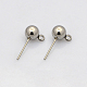304 Stainless Steel Stud Earring Findings STAS-N019-19-5mm-1