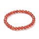 Bracelets rouges naturels stretch agate perles BJEW-D446-B-26-2