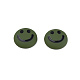 アクリルエナメルカボション  笑顔の模様とフラットラウンド  ダークオリーブグリーン  20x6.5mm KY-N015-200D-3