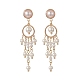 Boucles d'oreilles lustre à pampilles et perles de coquillage EJEW-TA00218-1