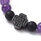 Bracelets extensibles en perles mélangées de pierres précieuses naturelles BJEW-JB05026-3