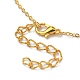 Collar con colgante rectangular de vidrio y cadena tipo cable de latón dorado para mujer NJEW-FZ00011-4