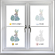 GORGECRAFT 28pcs Rabbit Window Clings Anti-Collision Butterfly Rainbow Window Glass Alert Stickers for Birds Strike Easter Eggs Decals Non Adhesive Prismatic Vinyl Film for Sliding Doors Windows Glass DIY-WH0256-082-4