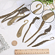 SUNNYCLUE 10Pcs 5 Style Tibetan Style Alloy Bookmarks with Hole FIND-SC0006-57-3