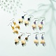 Natural Gemstone & Resin Elephant Dangle Earrings EJEW-JE04981-01-2