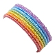 7 braccialetto con perline di vetro stile arcobaleno da donna BJEW-JB10067-5