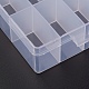 プラスチックビーズ収納ケース  24のコンパートメント  透明  19x13x3.6cm CON-X0001-02-4