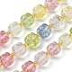 Brins de perles de cristal de topaze de couleur synthétique G-Q010-A14-01-1
