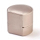 PUレザーリングボックス  ベルベットと厚紙を使って  ラウンド  ビスク  5.25x5.85x5.55cm LBOX-L002-A03-3