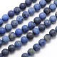 Frosted Round Natural Grade AA Sodalite Beads Strands G-N0166-68-8mm-1