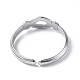 304 fornitura de anillo de puño abierto de acero inoxidable RJEW-C046-06P-3