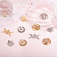 DICOSMETIC 16Pcs 8 Style Sun Moon Star Pendant Celestial with Cloud Charm Hollow Round Charm Sunshine Pendant Stainless Steel Dangle Charm for DIY Jewelry Making Crafting STAS-DC0009-19-5
