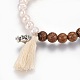 Cotton Thread Tassels Charm Stretch Bracelets BJEW-JB04110-3