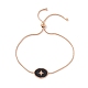 Ovale en émail avec bracelet coulissant à maillons étoiles avec chaîne serpent pour femme STAS-P302-11KCG-1