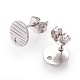 304 Stainless Steel Ear Stud Findings X-STAS-O119-17A-P-1