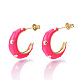 Brass Enamel Stud Earrings EJEW-T014-08G-03-NF-1