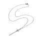 Ожерелье-подвеска из сплава меча с 304 цепочкой из троса из нержавеющей стали NJEW-JN04474-3