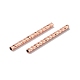 Rack Plating Brass Straight Tube Beads KK-WH0061-03C-RG-3