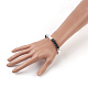 Natürliche Howlith und natürliche schwarze Achatperlen dehnen Armbänder aus BJEW-JB04005-02-3