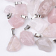 Pendentifs de quartz rose naturel G-Q996-31-1