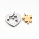 Valentine's Couple Jewelry Lovers 304 Stainless Steel Heart with Puzzle Jigsaw Split Pendants STAS-E090-46-4