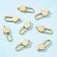 BENECREAT 6pcs 18K Gold Plated Brass Lobster Claw Clasps Oval Trigger Holders for DIY Crafts Jewelry Making KK-BC0004-72-4