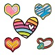 5 broches de esmalte de aleación de corazón de 5 estilos. JEWB-SZ0001-24-2