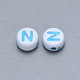 Craft Acrylic Horizontal Hole Letter Beads X-SACR-S201-11N-2