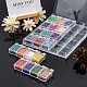 PandaHall 20 Compartments Clear Plastic Removable Storage Organizer Container Box with 198 pcs Rectangle Paper Label Pasters for Diamond Beads Rings Jewelry Accessories Small Items DIY-PH0025-77-6