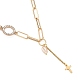 Ожерелья-лариаты с крестом из латуни NJEW-JN03041-02-1