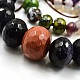 Natural & Synthetic Mixed Gemstone Rondelle Graduated Beads Strands G-M111-13-3