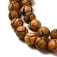 Tibetan Style Turtle Back Pattern dZi Beads Strands G-P229-A-04-8mm-8