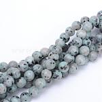 Fili di perle di diaspro / kiwi di diaspro naturale, tondo, 6mm, Foro: 1 mm, circa 58~62pcs/filo, 14.96 pollice (38 cm)